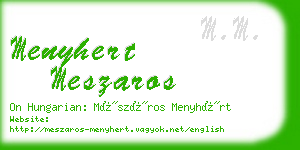 menyhert meszaros business card